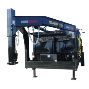 7x16 Gooseneck Telescopic I-Beam Dump Trailer 4ft Sides (2) 7K Axles