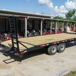 8.5x20 Deckover I-Beam Trailer (2) 5,200lb Axles Stand-Up Ramps 10k GVWR