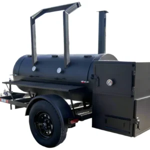 250 Gallon Pull-Behind BBQ Smoker Single Door with Counterweight 3500lb Axle